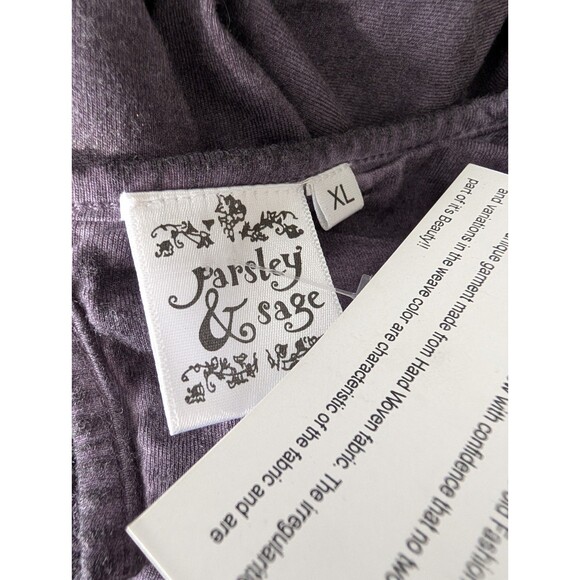 Parsley & Sage Top XL Purple Lace Stretch Cotton Rayon 3/4 Sleeve Button Boho - Picture 10 of 10